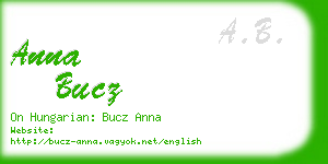 anna bucz business card